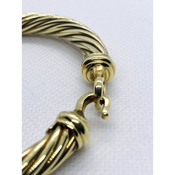 David Yurman Gold Cable Hook Bracelet 14K Gold 25.6g 5.5cm - Picture 5 of 12